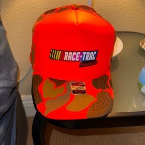 Orange and Brown Hat with Camo Brim